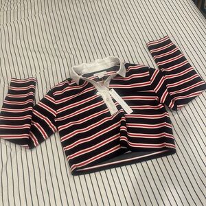 House of Harlow 1960  cropped striped polo sweater
